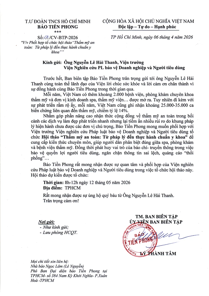 Báo Tiền Phong mời Viện trưởng Viện nghiên cứu pháp luật Nguyễn Lê Hải Thanh phối hợp “gỡ nút thắt” pháp lý ngành thẩm mỹ