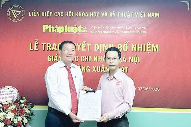 Ông Tăng Xuân Phát giữ chức Giám đốc CN Hà Nội Viện nghiên cứu pháp luật bảo vệ doanh nghiệp và người tiêu dùng